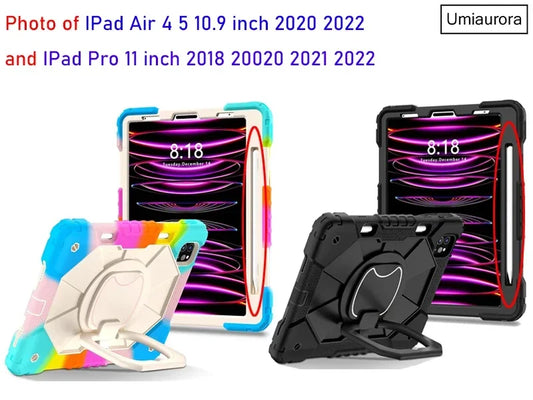 Kids Ipad Case Rotation Handle Stand