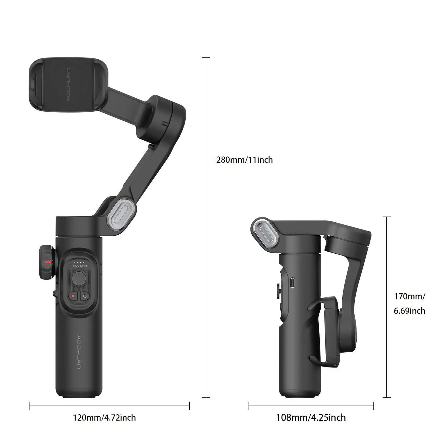 AOCHUAN 3-Axis Handheld Gimbal Stabilizer for Smartphone Audio & Video