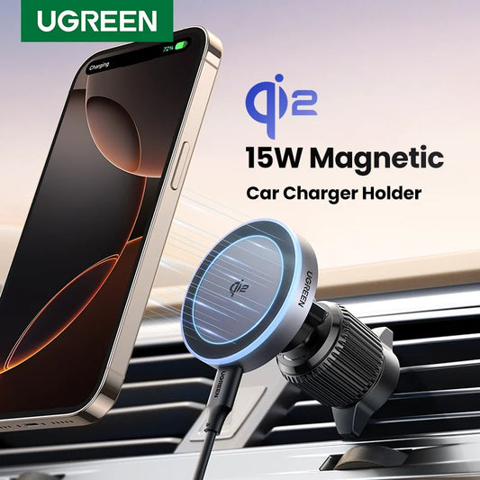 UGREEN Qi2 15W Magnetic Car Phone Holder Charging for Magsafe