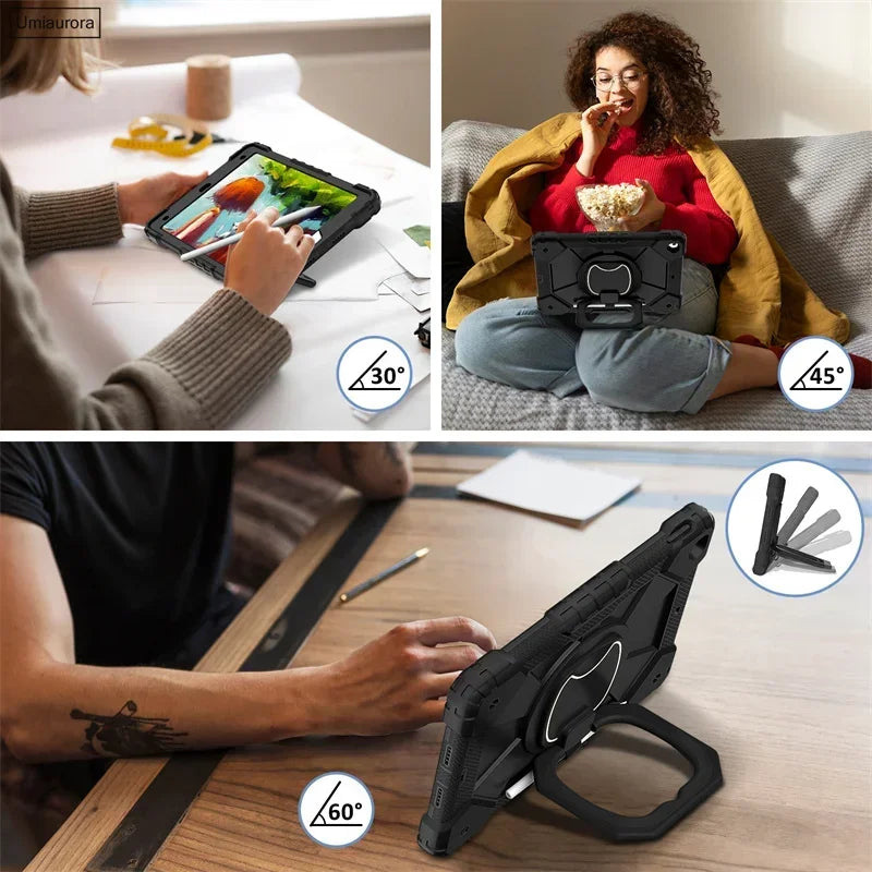 Kids Ipad Case Rotation Handle Stand