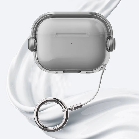 Crystal Hard Shell Case with Metal Clip for AirPods