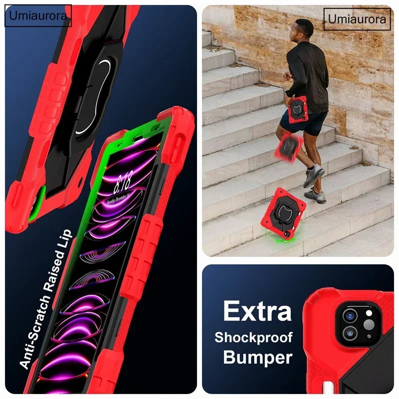 Kids Ipad Case Rotation Handle Stand