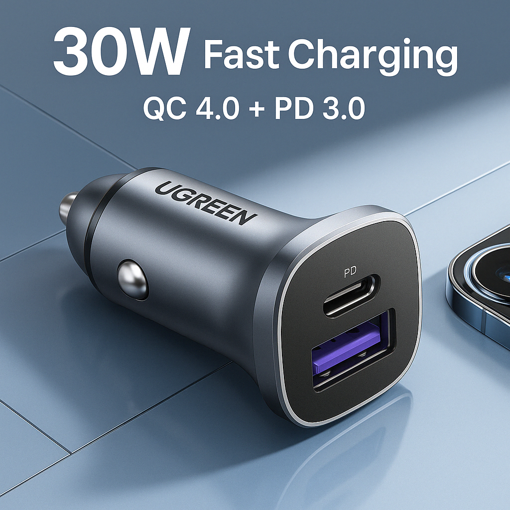 UGREEN Car Charger Type C Fast USB Charger