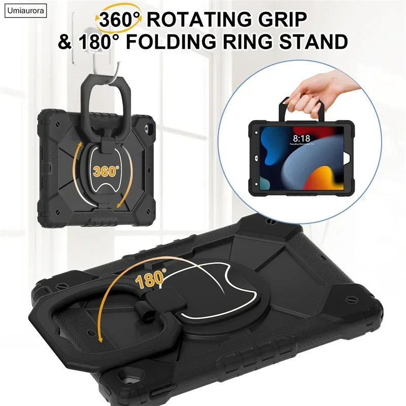 Kids Ipad Case Rotation Handle Stand