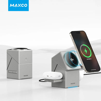 Certified Qi2 3-in-1 Magnetic Wireless Charging Stand iPhone