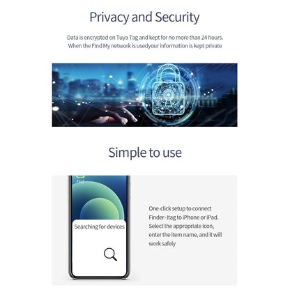 Smart Bluetooth Tracker Compatible con Apple Find My (AirTag iOS)