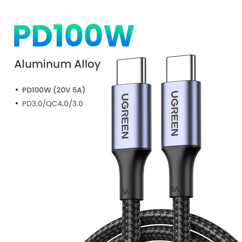 UGREEN 100W USB Type C To USB C Cable For Macbook iPad Iphone