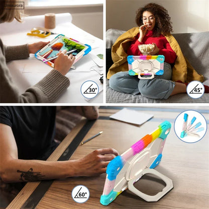 Kids Ipad Case Rotation Handle Stand