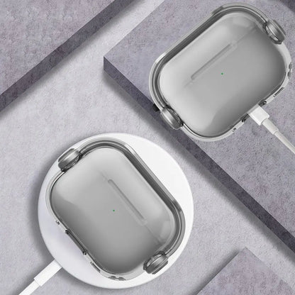 Crystal Hard Shell Case with Metal Clip for AirPods
