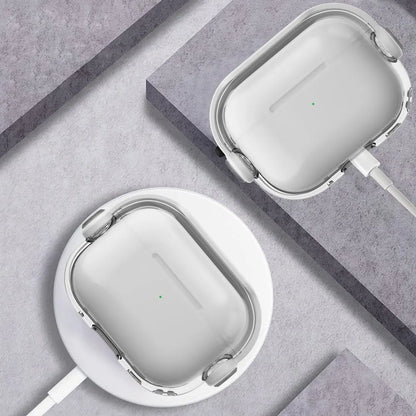 Crystal Hard Shell Case with Metal Clip for AirPods