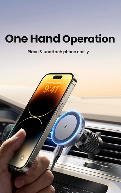 UGREEN Qi2 15W Magnetic Car Phone Holder Charging for Magsafe