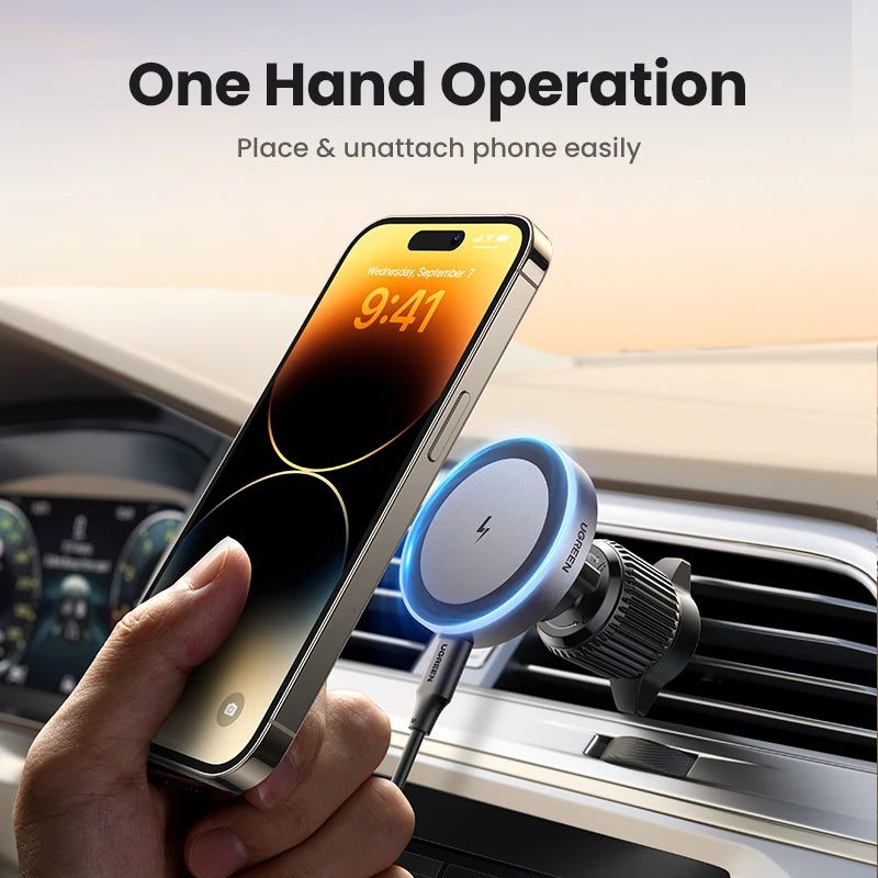 UGREEN Qi2 15W Magnetic Car Phone Holder Charging for Magsafe
