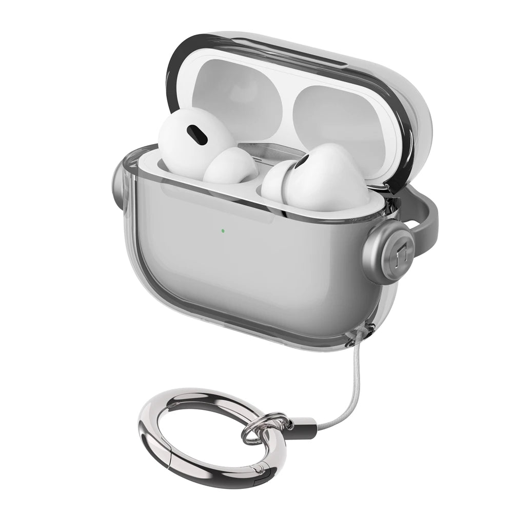 Crystal Hard Shell Case with Metal Clip for AirPods