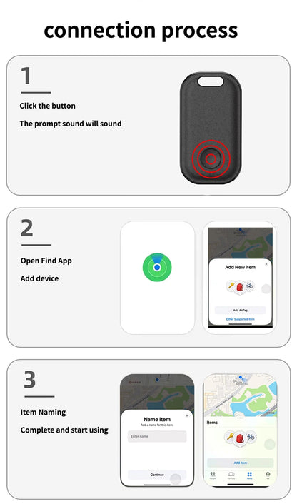 Smart Bluetooth Tracker Compatible con Apple Find My (AirTag iOS)