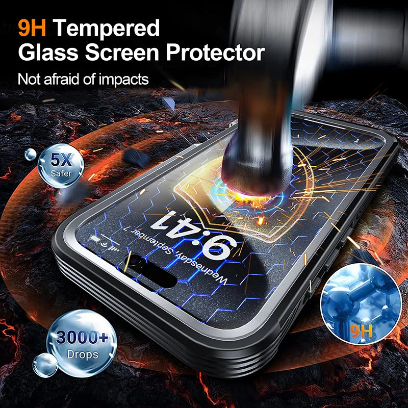 3-in-1 Magnetic Clear Full Protection Case for iPhone 16 / 16 Pro / 16 Pro Max