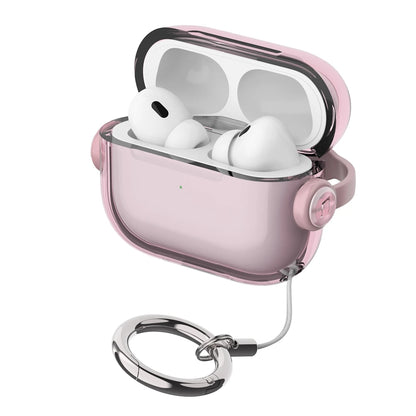 Crystal Hard Shell Case with Metal Clip for AirPods