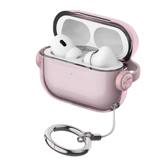 Crystal Hard Shell Case with Metal Clip for AirPods