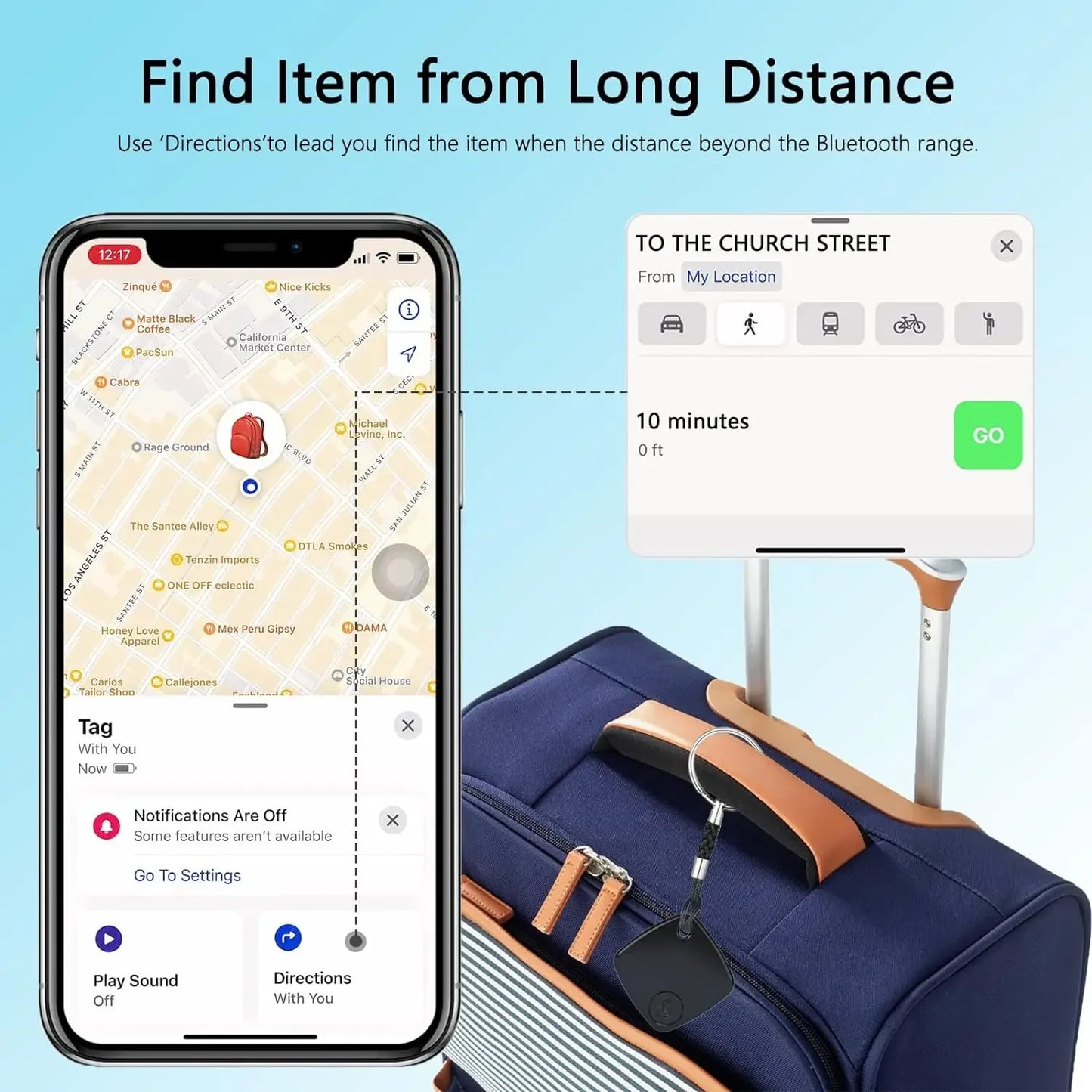 Smart Bluetooth Tracker Compatible con Apple Find My (AirTag iOS)