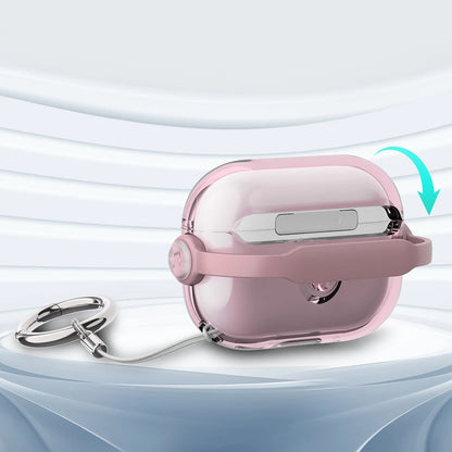 Crystal Hard Shell Case with Metal Clip for AirPods