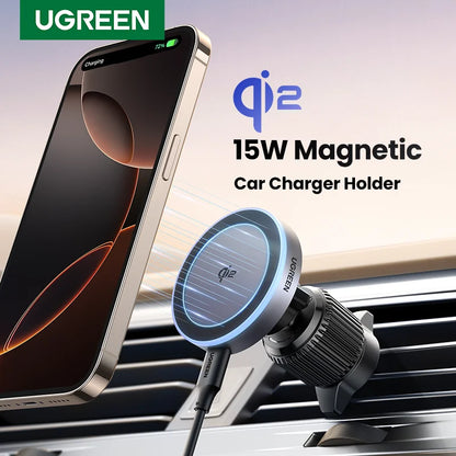 UGREEN Qi2 15W Magnetic Car Phone Holder Charging for Magsafe