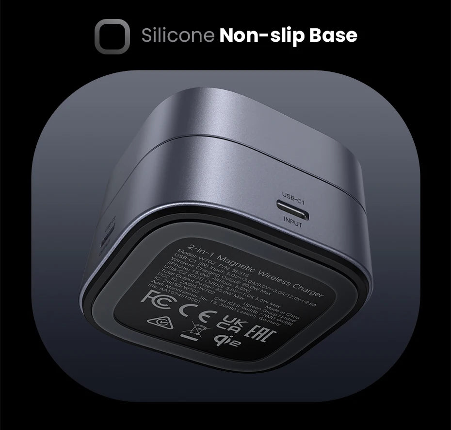 UGREEN Qi2 25W Magnetic Wireless Charger Stand 2-in-1