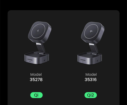 UGREEN Qi2 25W Magnetic Wireless Charger Stand 2-in-1