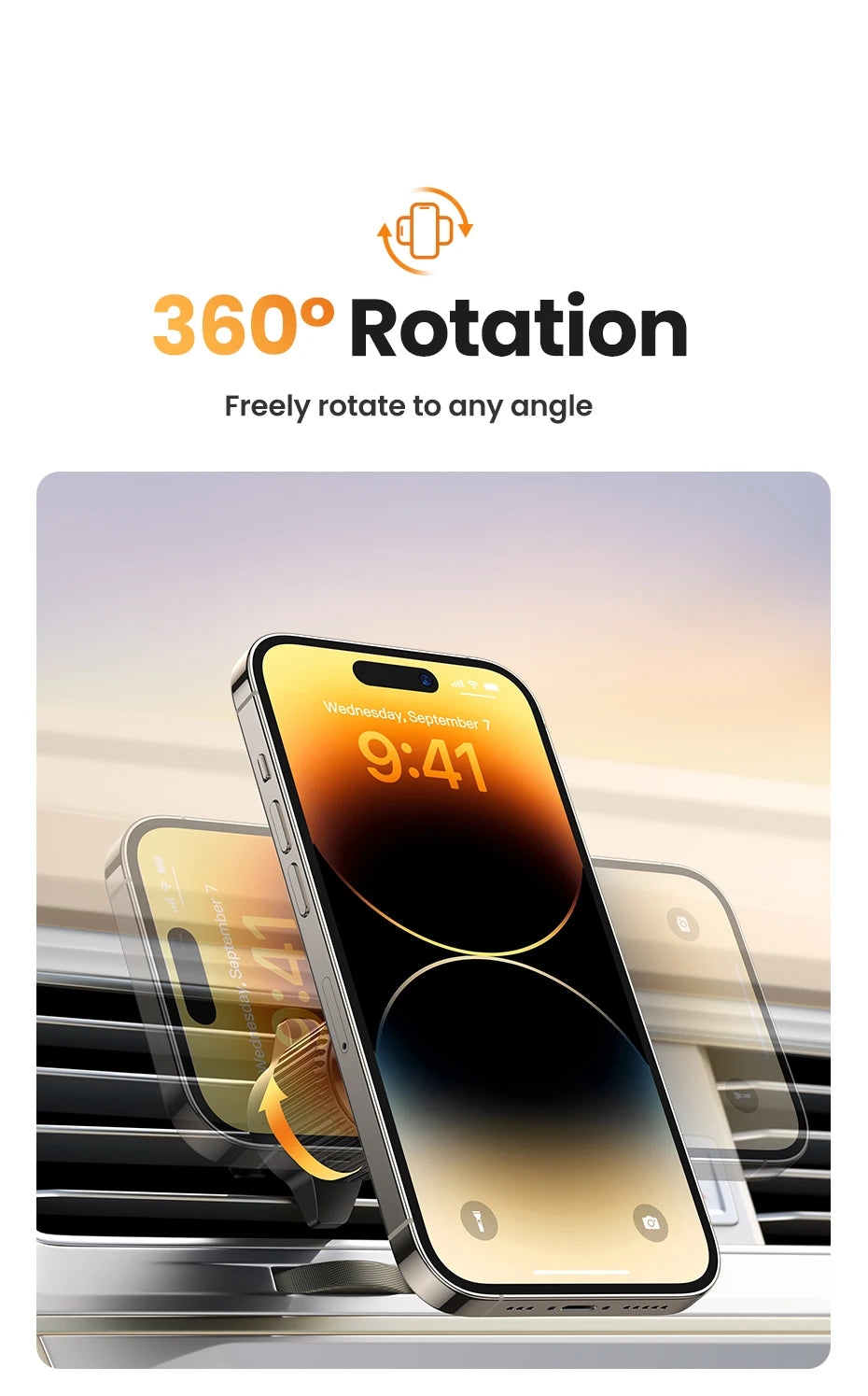 UGREEN Qi2 15W Magnetic Car Phone Holder Charging for Magsafe