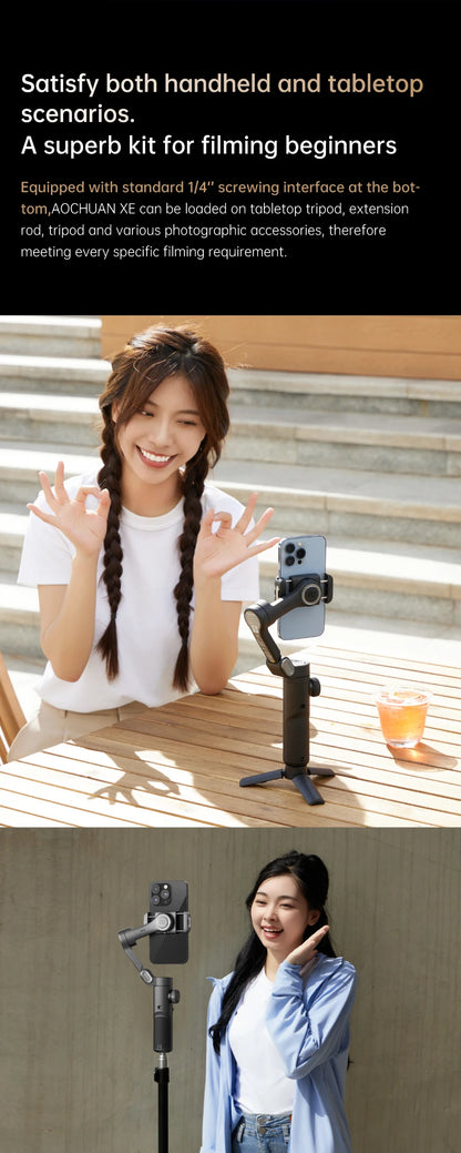 AOCHUAN 3-Axis Handheld Gimbal Stabilizer for Smartphone Audio & Video