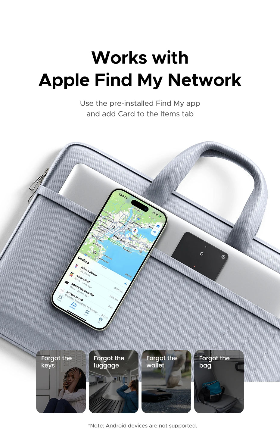 UGREEN Security SmartTrack Card Works with Apple Find (AirTag iOS Only)