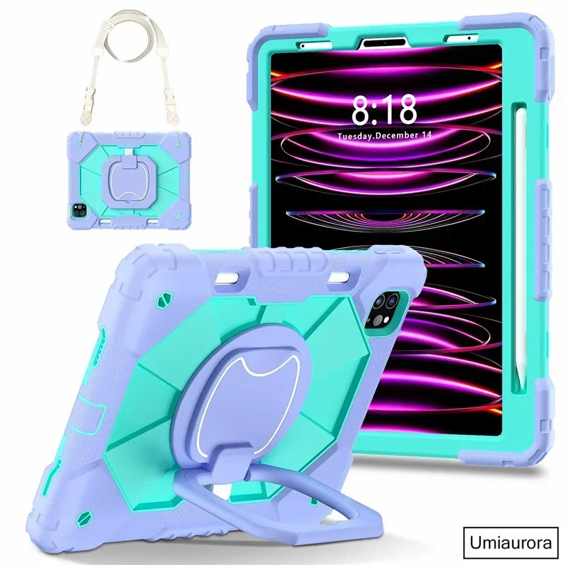 Kids Ipad Case Rotation Handle Stand