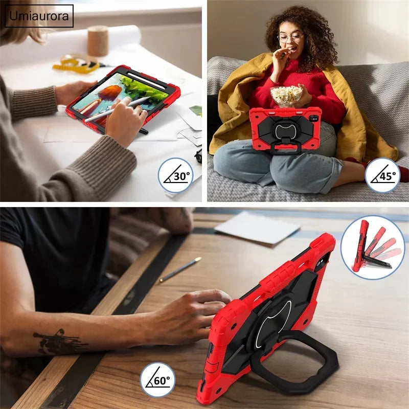 Kids Ipad Case Rotation Handle Stand