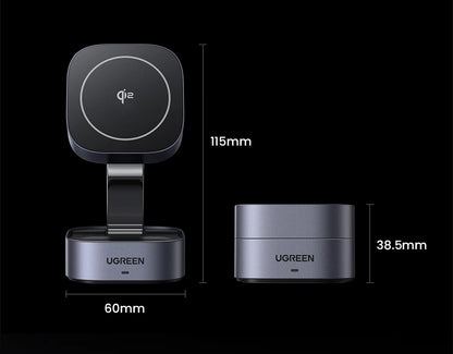 UGREEN Qi2 25W Magnetic Wireless Charger Stand 2-in-1